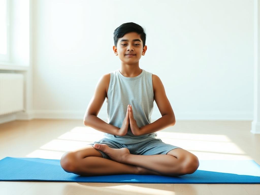 Child practising yoga